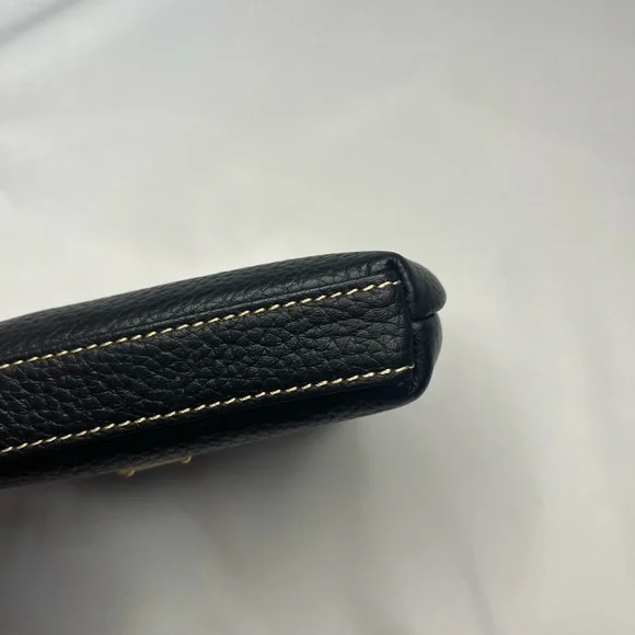 Dooney & Bourke Pebble Leather Large Framed Kisslock Coin Purse - Black - Picture 3 of 7